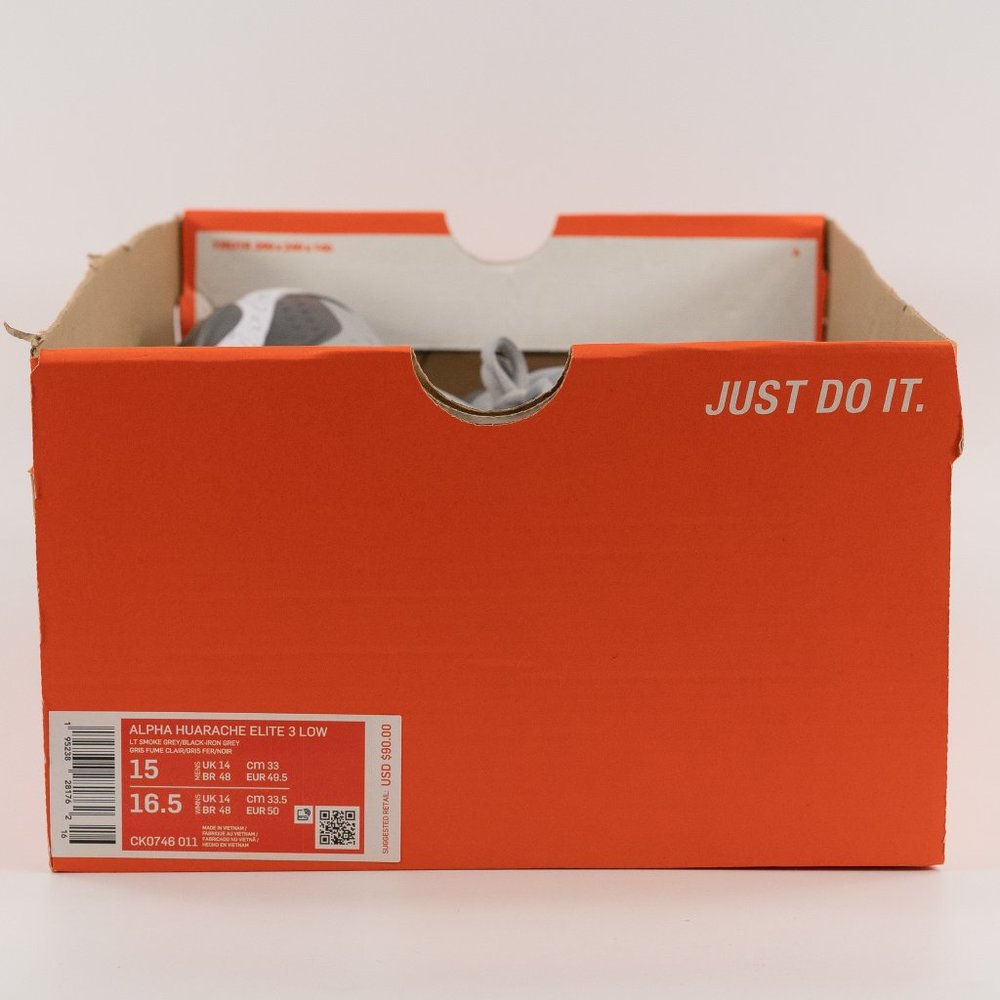 Nike Alpha Huarache Elite 3 Low 'Light Smoke Grey' CK0746-011 Metal Baseball - Picture 10 of 10